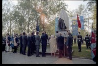 Fotografie: Enthüllung des Denkmals für General Friedrich Wilhelm Baron von Steuben an der Clayallee in Berlin-Dahlem