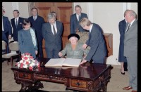 Fotografie: Besuch von US-Außenminister George P. Shultz in West-Berlin