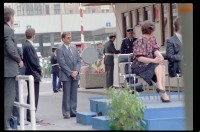 Fotografie: Abbau des Alliierten Kontrollhäuschens vom Checkpoint Charlie in Berlin-Kreuzberg