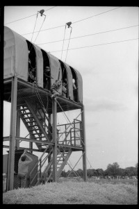 S/w-Fotografie: Tag der offenen Tür auf der Tempelhof Air Base in Berlin-Tempelhof