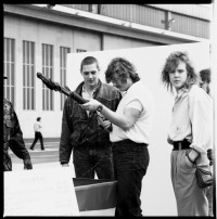 S/w-Fotografie: Tag der offenen Tür auf der Tempelhof Air Base in Berlin-Tempelhof