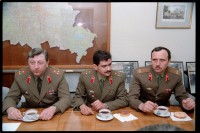 Fotografie: Empfang sowjetischer Offiziere in den Lucius D. Clay Headquarters in Berlin-Dahlem