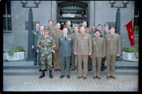 Fotografie: Empfang sowjetischer Offiziere in den Lucius D. Clay Headquarters in Berlin-Dahlem
