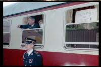 Fotografie: Abreise von Major General John H. Mitchell, ehemaliger US-Stadtkommandant, aus West-Berlin