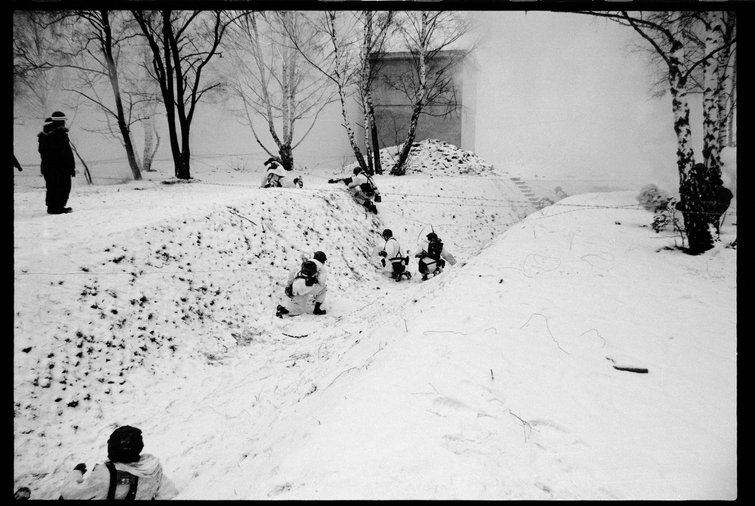 S/w-Fotografie: ARTEP Truppenübung der U.S. Army Berlin Brigade in Ruhleben Fighting City in Berlin-Spandau