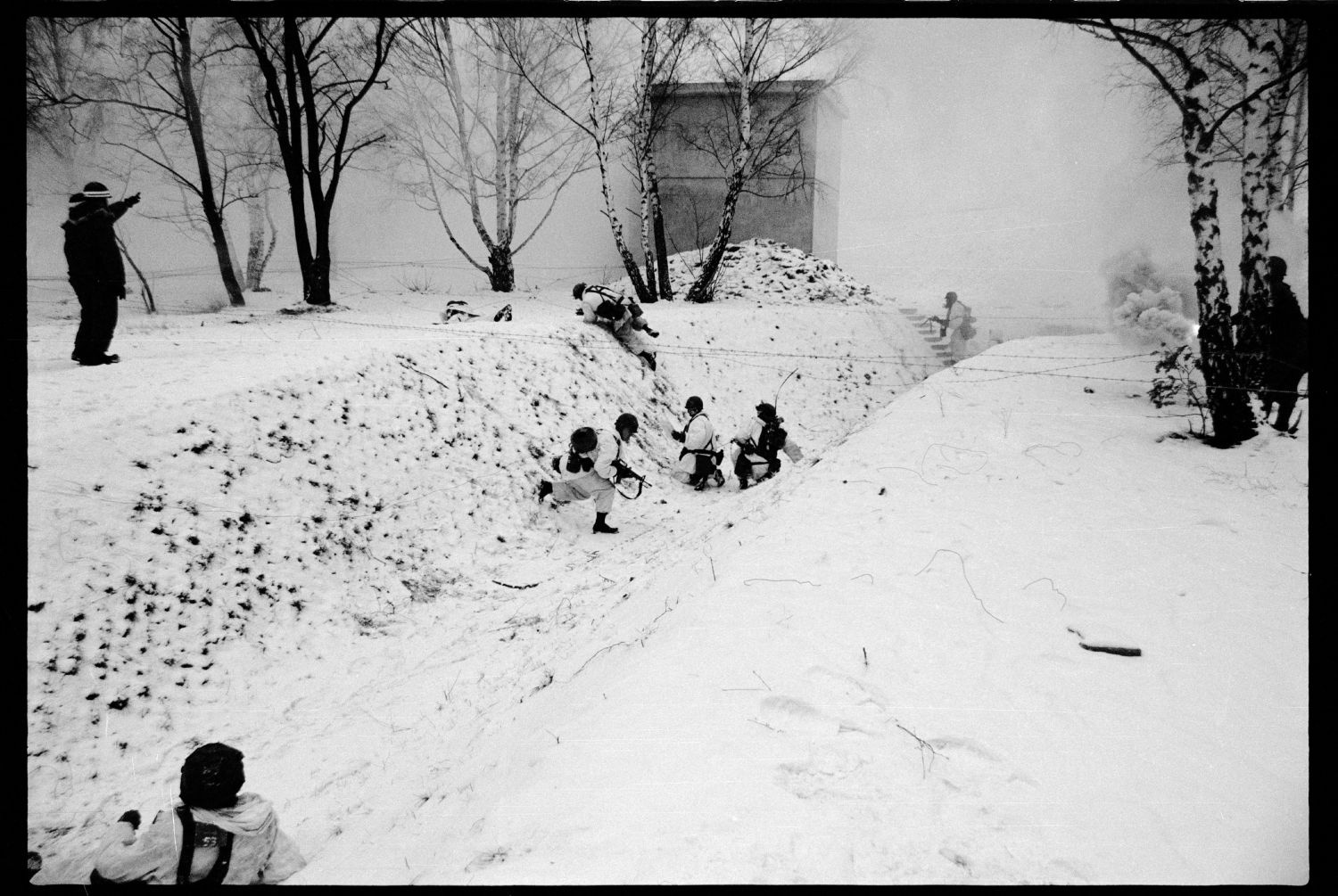 S/w-Fotografie: ARTEP Truppenübung der U.S. Army Berlin Brigade in Ruhleben Fighting City in Berlin-Spandau