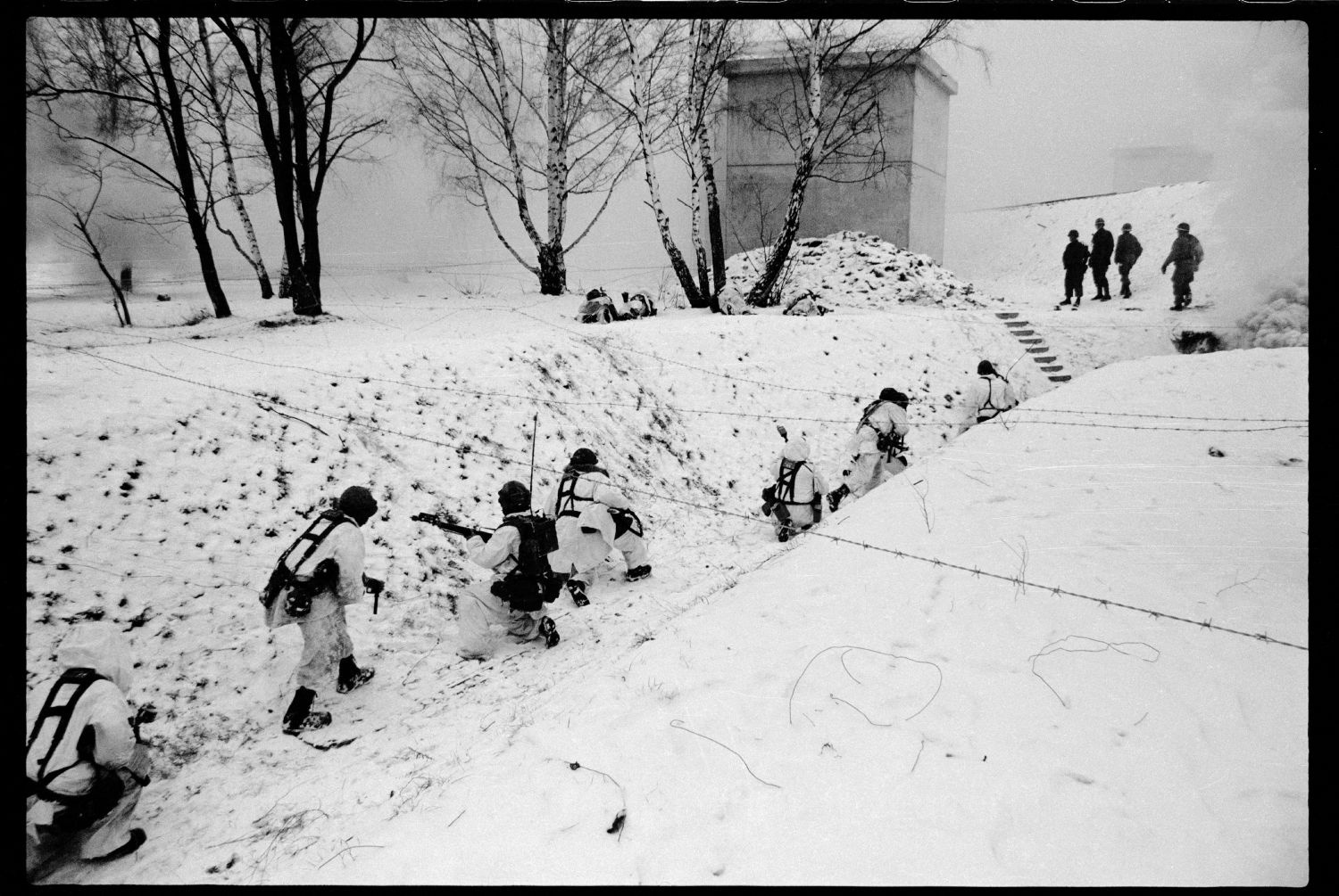 S/w-Fotografie: ARTEP Truppenübung der U.S. Army Berlin Brigade in Ruhleben Fighting City in Berlin-Spandau