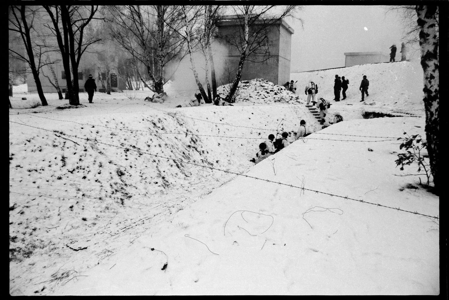 S/w-Fotografie: ARTEP Truppenübung der U.S. Army Berlin Brigade in Ruhleben Fighting City in Berlin-Spandau