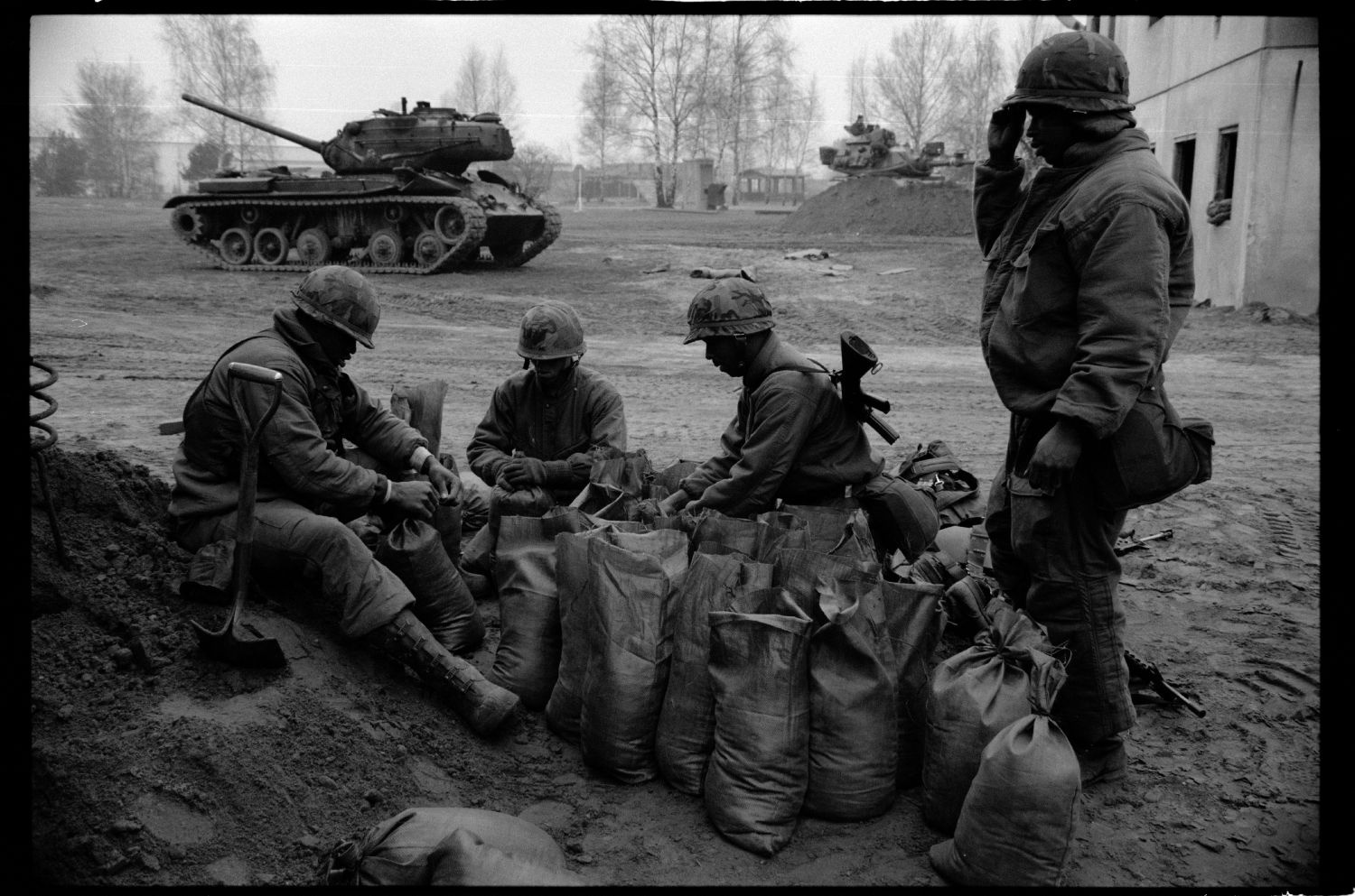 S/w-Fotografie: ARTEP Truppenübung der U.S. Army Berlin Brigade in Berlin-Lichterfelde