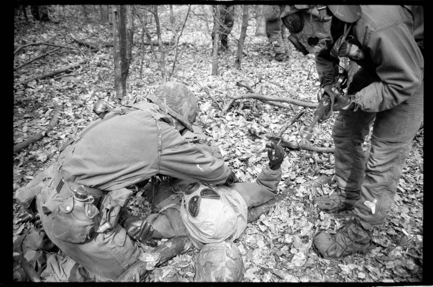 S/w-Fotografie: ARTEP Truppenübung der U.S. Army Berlin Brigade im Berliner Grunewald