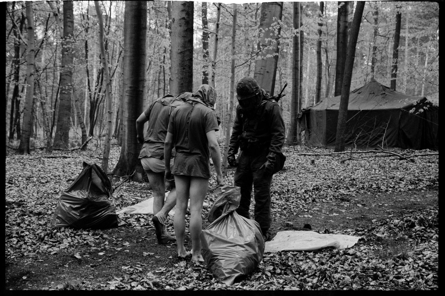 s/w-Fotografie: ARTEP Truppenübung der U.S. Army Berlin Brigade im Berliner Grunewald