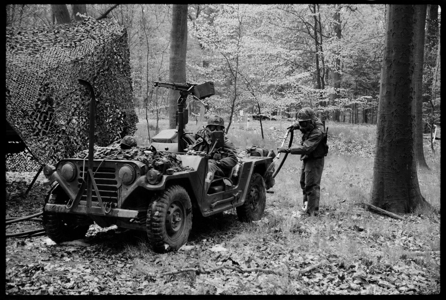 S/w-Fotografie: ARTEP Truppenübung der U.S. Army Berlin Brigade im Berliner Grunewald