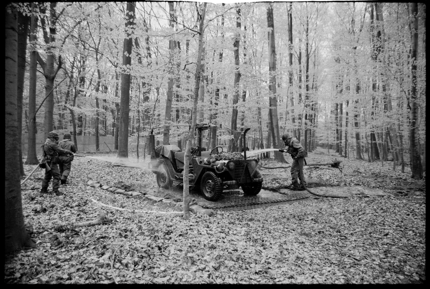 S/w-Fotografie: ARTEP Truppenübung der U.S. Army Berlin Brigade im Berliner Grunewald