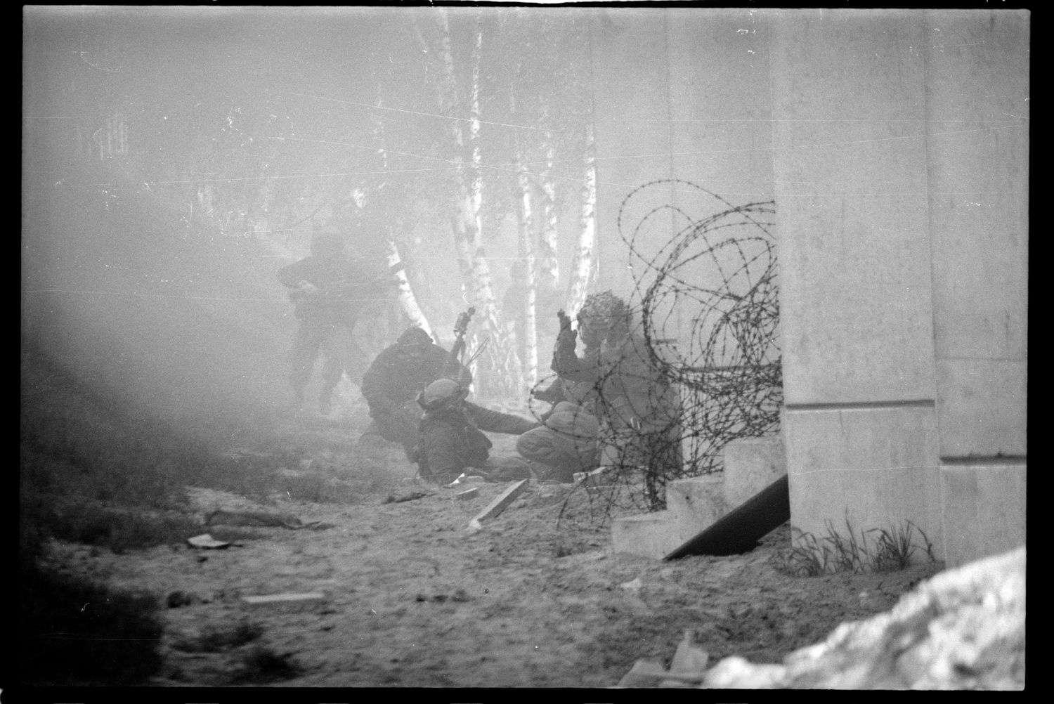 S/w-Fotografie: ARTEP Truppenübung der U.S. Army Berlin Brigade in Ruhleben Fighting City in Berlin-Spandau