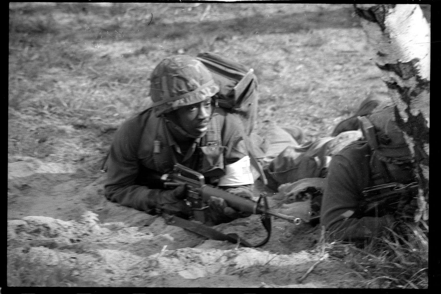 S/w-Fotografie: ARTEP Truppenübung der U.S. Army Berlin Brigade in Ruhleben Fighting City in Berlin-Spandau