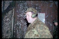 Fotografie: Besuch von Offizieren der russischen Berlin Brigade auf dem Schießplatz Rose Range der U.S. Army Berlin in Berlin-Wannsee