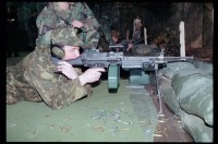 Fotografie: Besuch von Offizieren der russischen Berlin Brigade auf dem Schießplatz Rose Range der U.S. Army Berlin in Berlin-Wannsee