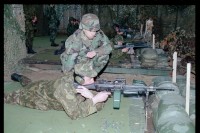 Fotografie: Besuch von Offizieren der russischen Berlin Brigade auf dem Schießplatz Rose Range der U.S. Army Berlin in Berlin-Wannsee