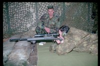 Fotografie: Besuch von Offizieren der russischen Berlin Brigade auf dem Schießplatz Rose Range der U.S. Army Berlin in Berlin-Wannsee