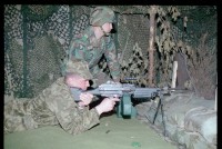 Fotografie: Besuch von Offizieren der russischen Berlin Brigade auf dem Schießplatz Rose Range der U.S. Army Berlin in Berlin-Wannsee