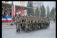 Fotografie: Verleihung des Fahnenbandes der Bundesrepublik Deutschland an Einheiten der U.S. Army Berlin in Berlin-Lichterfelde