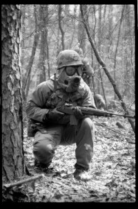 S/w-Fotografie: ARTEP Truppenübung der U.S. Army Berlin Brigade im Berliner Grunewald