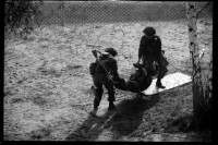 S/w-Fotografie: ARTEP Truppenübung der U.S. Army Berlin Brigade in Ruhleben Fighting City in Berlin-Spandau