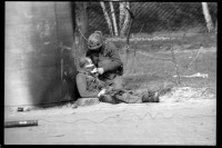 S/w-Fotografie: ARTEP Truppenübung der U.S. Army Berlin Brigade in Ruhleben Fighting City in Berlin-Spandau