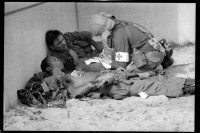 S/w-Fotografie: ARTEP Truppenübung der U.S. Army Berlin Brigade in Ruhleben Fighting City in Berlin-Spandau