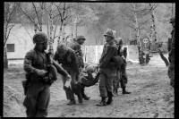S/w-Fotografie: ARTEP Truppenübung der U.S. Army Berlin Brigade in Ruhleben Fighting City in Berlin-Spandau