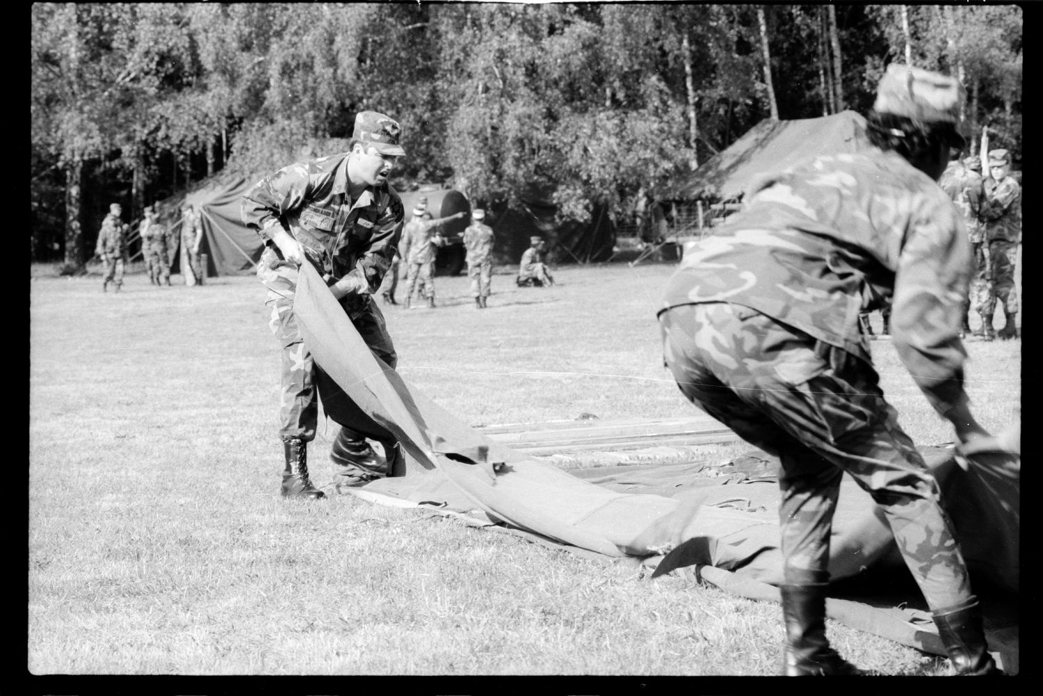 S/w-Fotografie: Military Stakes Competition des VII Corps auf dem Schießplatz Rose Range der U.S. Army Berlin Brigade in Berlin-Wannsee