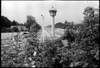 S/w-Fotografie: Berliner Mauer, Grenzstreifen An der Stammbahn in Kleinmachnow