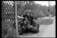 S/w-Fotografie: Interalliierte Geländeübung im Französischen Sektor in West-Berlin