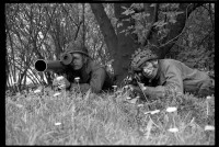 S/w-Fotografie: Interalliierte Geländeübung im Französischen Sektor in West-Berlin