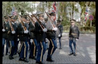 Fotografie: Antrittsbesuch von Major General Bernard Gordon Lennox, britischer Stadtkommandant, in den Lucius D. Clay Headquarters in Berlin-Dahlem