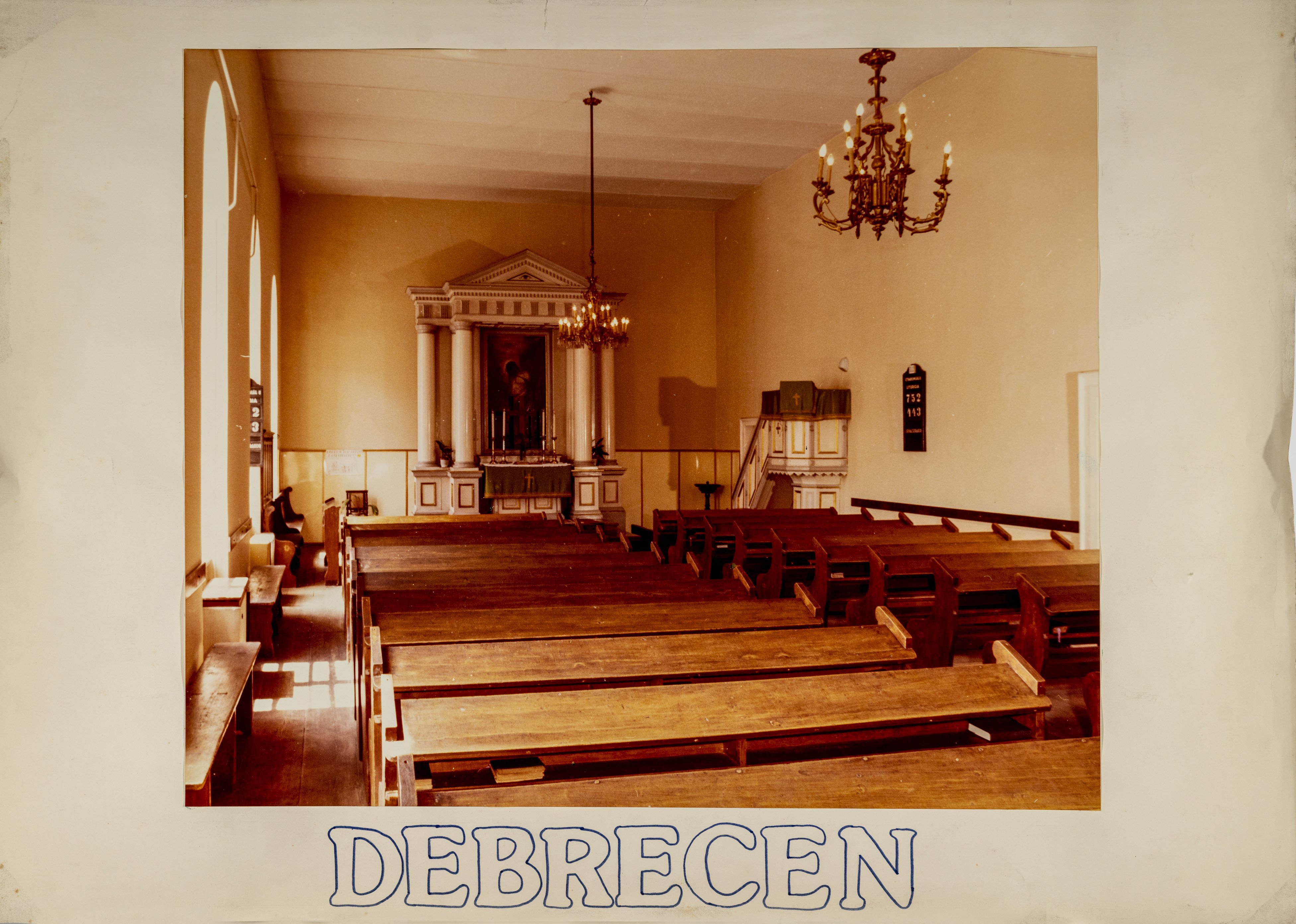 Debreceni ev. templom, oltártér (Evangélikus Országos Múzeum CC BY-NC-SA)