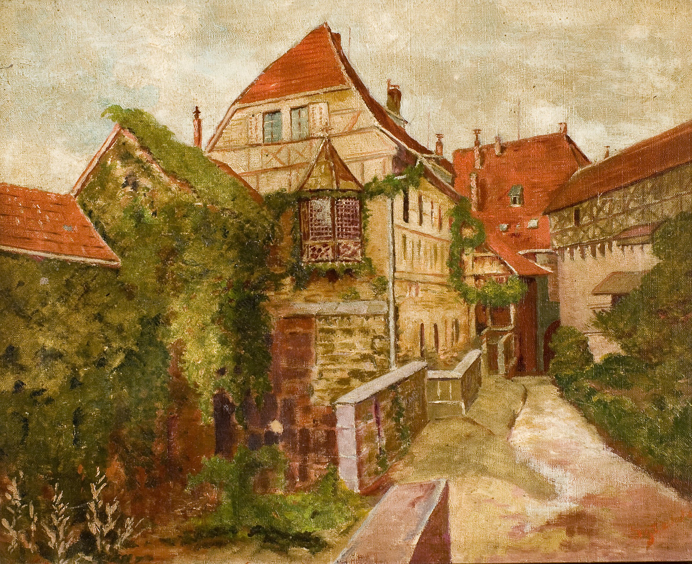 Wartburg várának udvara (Evangélikus Országos Múzeum CC BY-NC-SA)