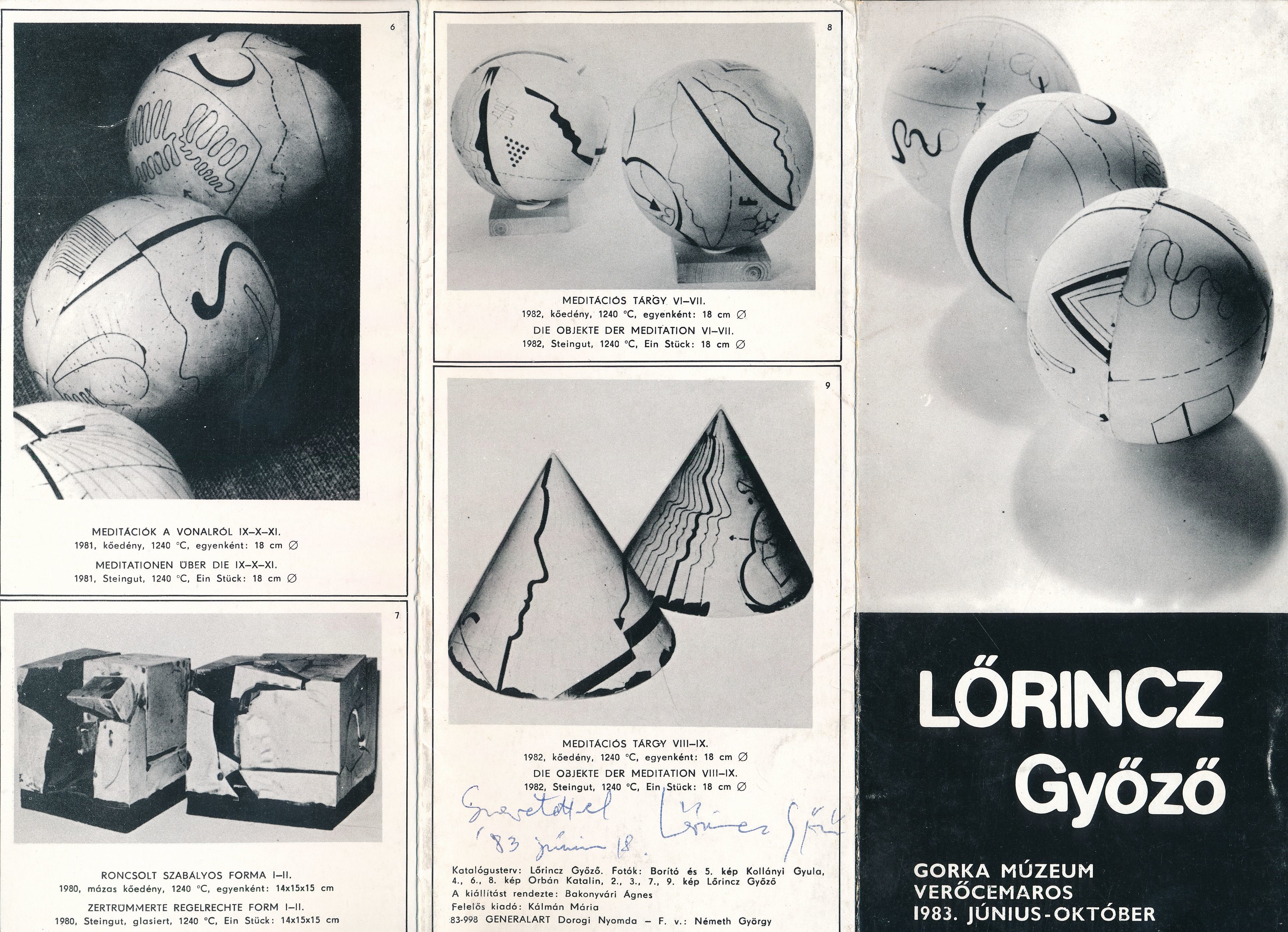 Lőrincz Győző keramikusművész kiállítása Gorka Múzeum Verőcemaros 1983 (Design DigiTár – Iparművészeti archívum CC BY-NC-SA)