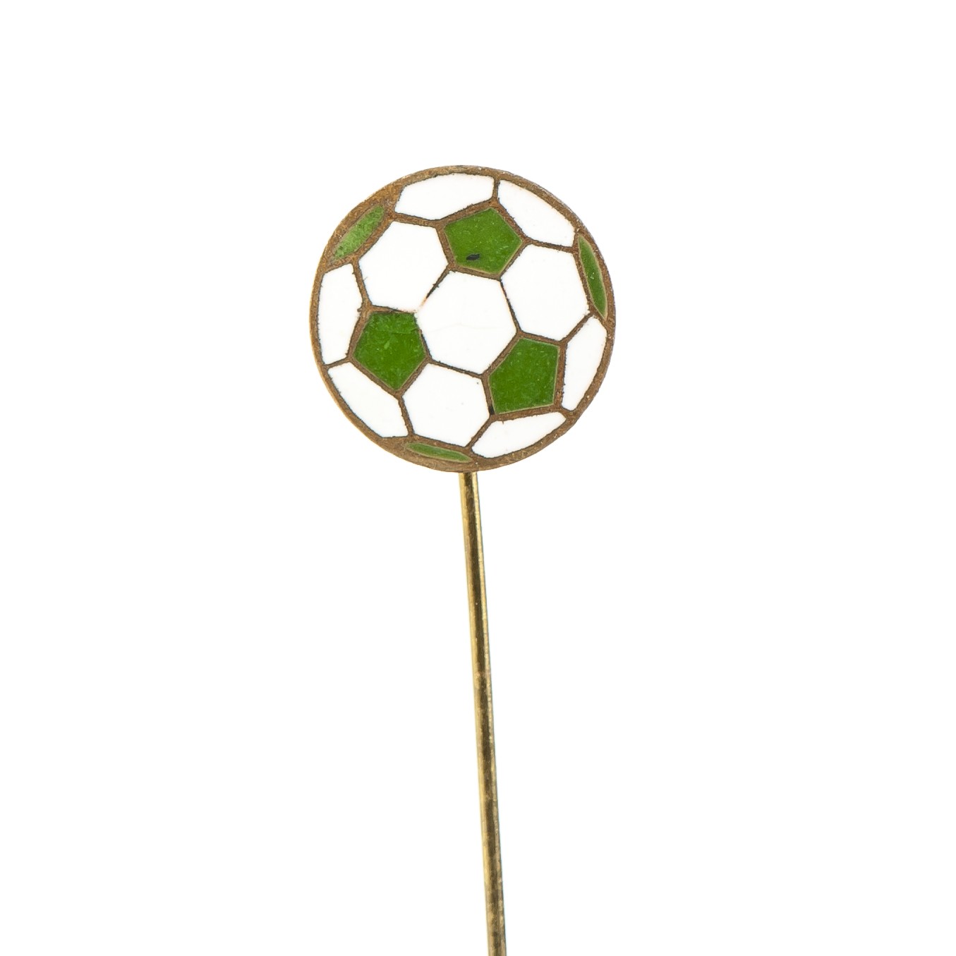 Futball-labda kitűző (Fradi Múzeum CC BY-NC-SA)