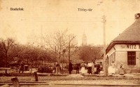 Budafoki látkép, Törley tér, sarkán kocsmával 1910