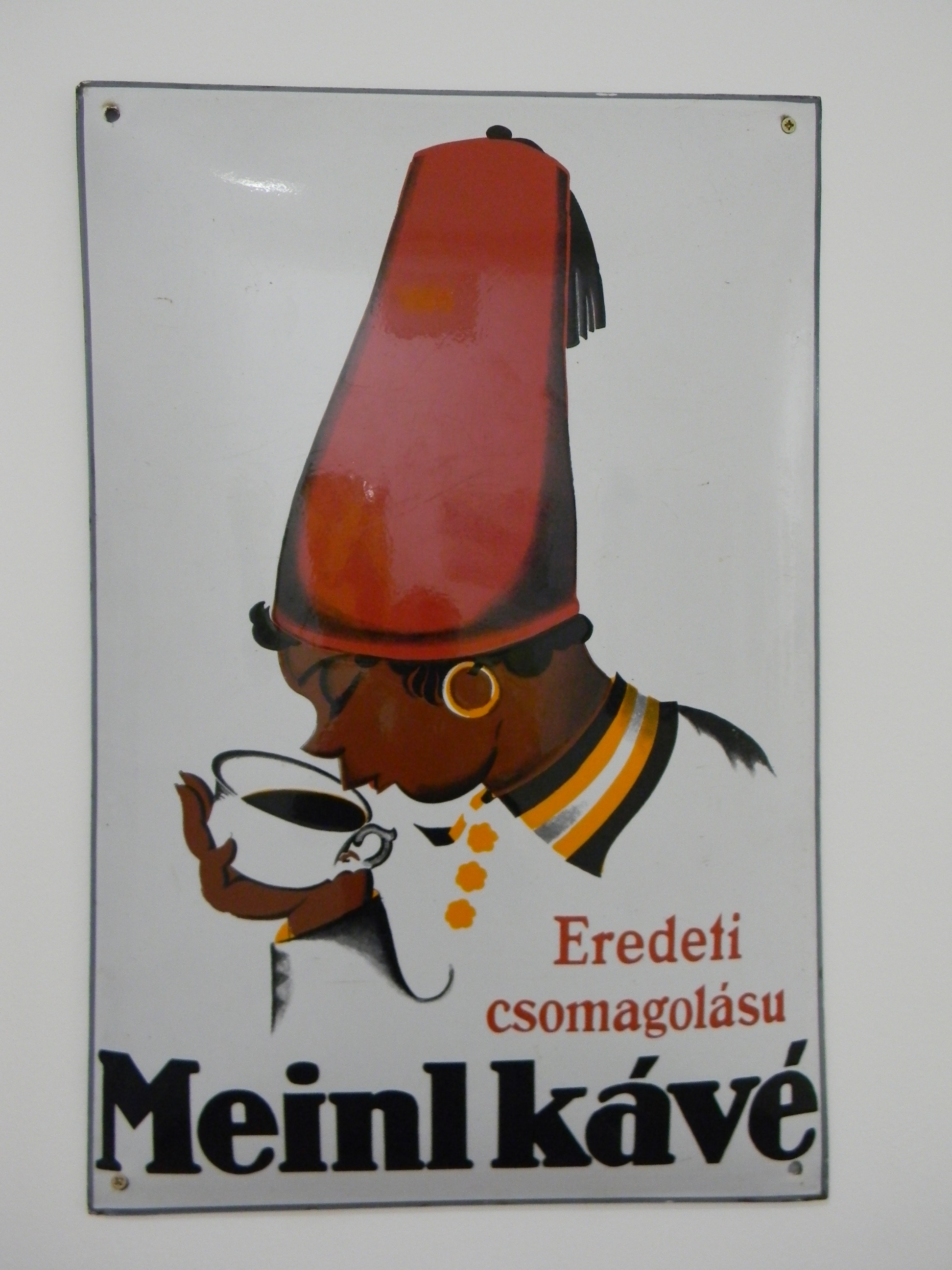 Meinl kávé, reklámtábla (Magyar Kereskedelmi és Vendéglátóipari Múzeum CC BY-NC-SA)