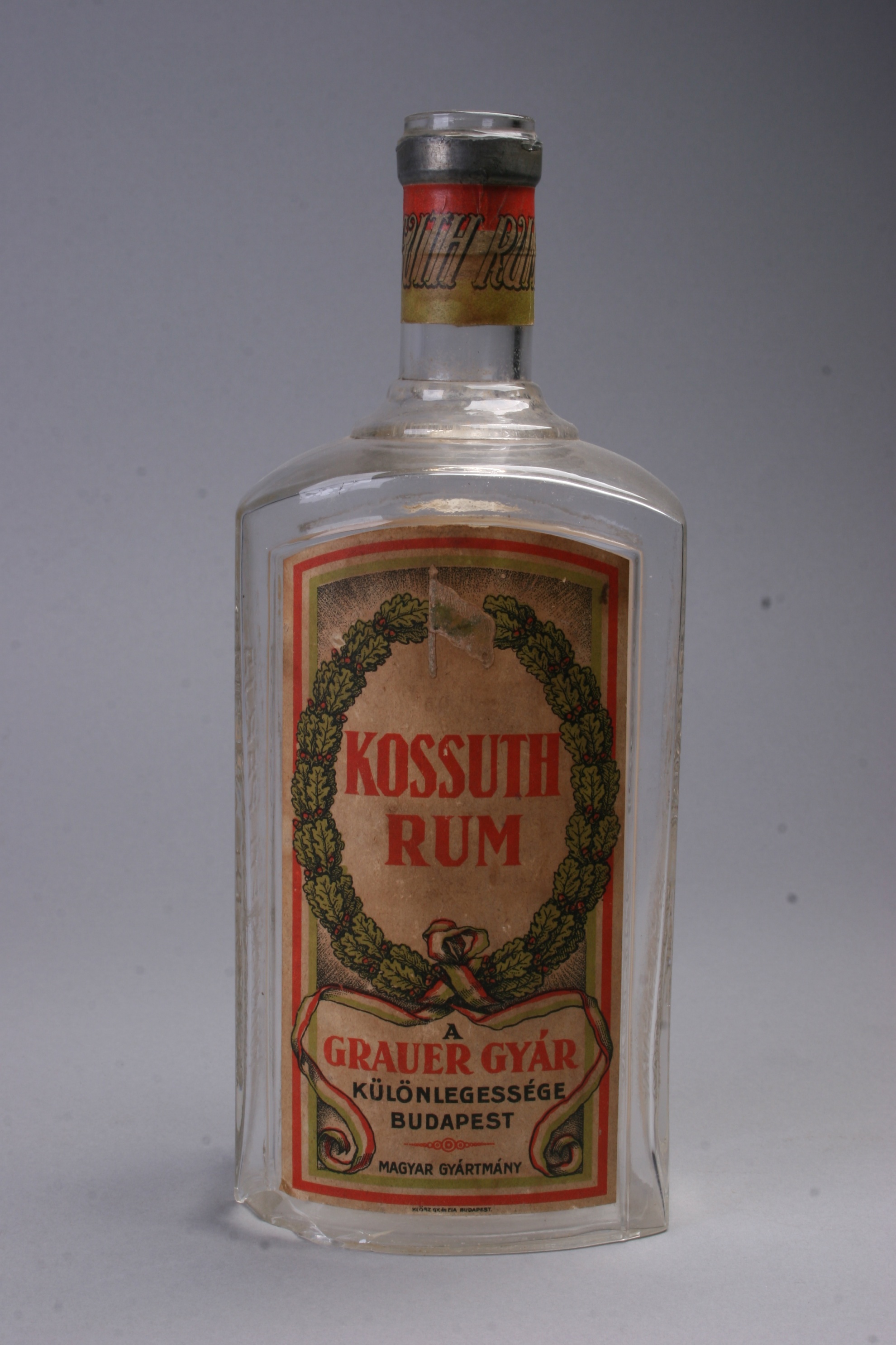 rumos üveg, Kossuth rum (Magyar Kereskedelmi és Vendéglátóipari Múzeum CC BY-NC-SA)