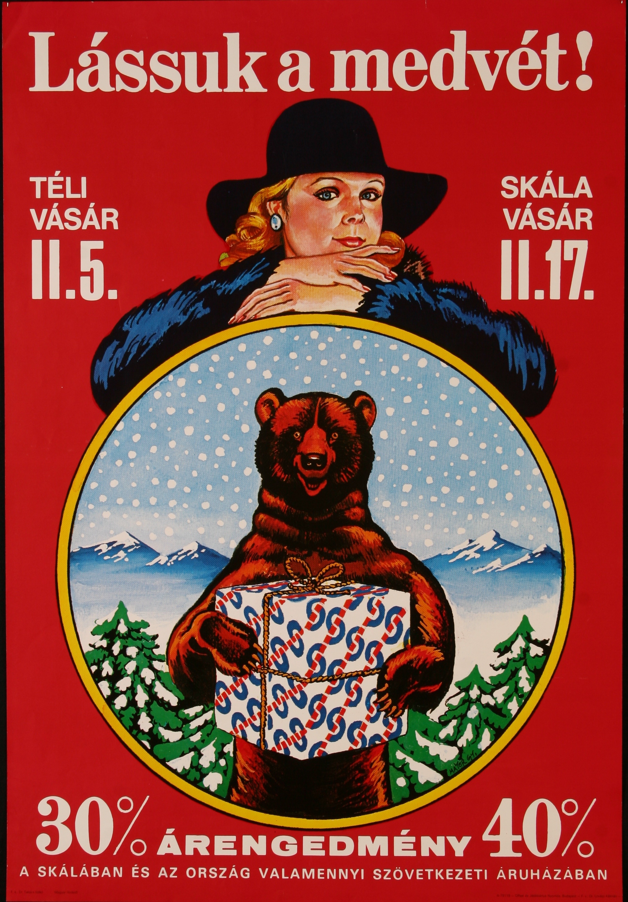 Lássuk a medvét! Téli Vásár Skála Vásár (Magyar Kereskedelmi és Vendéglátóipari Múzeum CC BY-NC-SA)