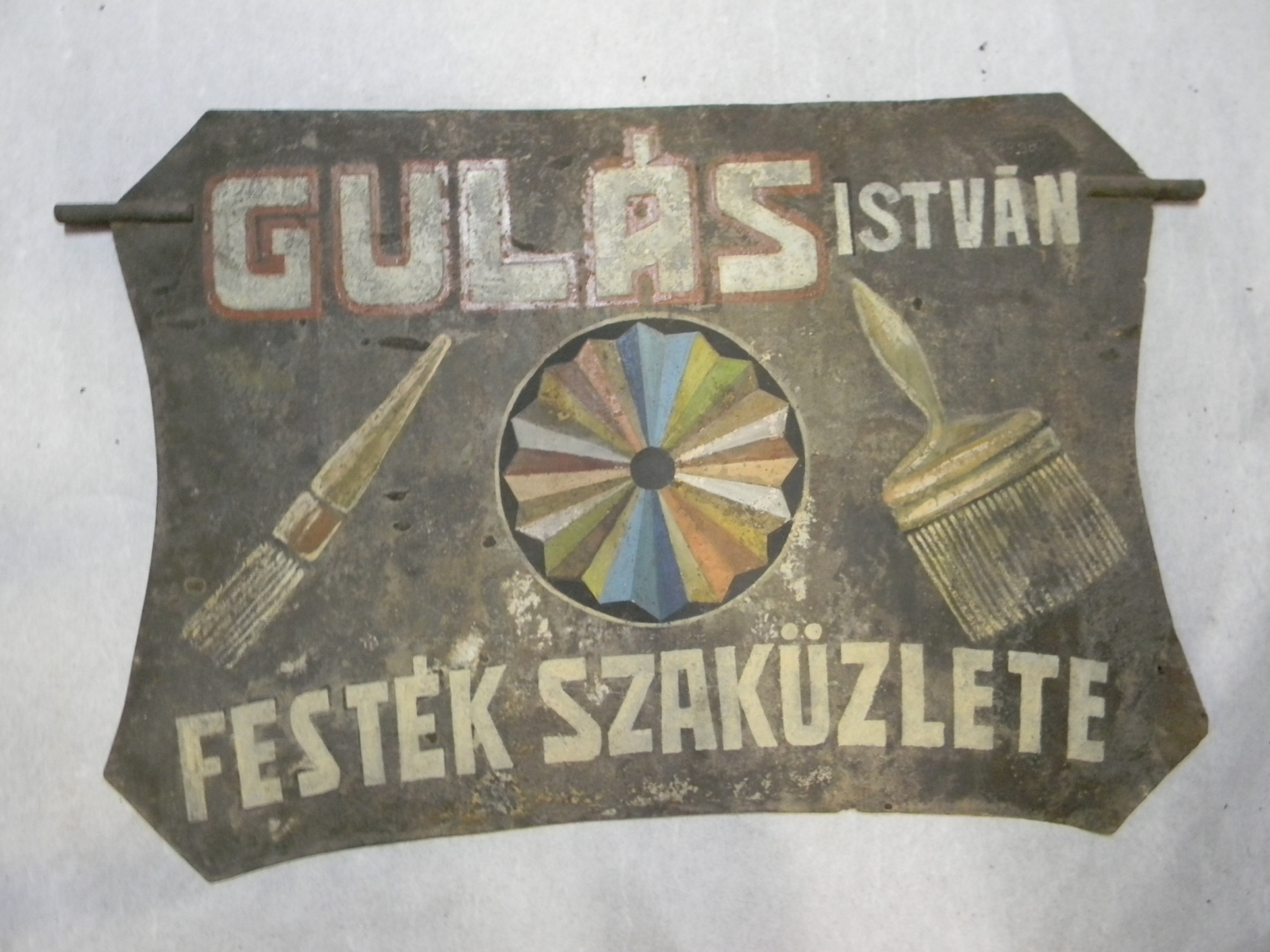 Reklámtábla, Gulás István festék szaküzlete (Magyar Kereskedelmi és Vendéglátóipari Múzeum CC BY-NC-SA)