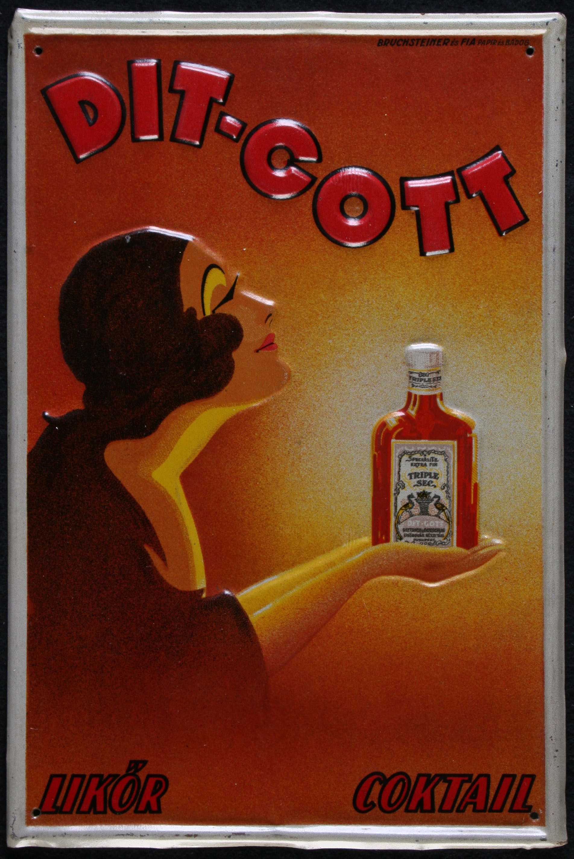 reklámtábla, Ditt-Gott likőr, koktél (Magyar Kereskedelmi és Vendéglátóipari Múzeum CC BY-NC-SA)