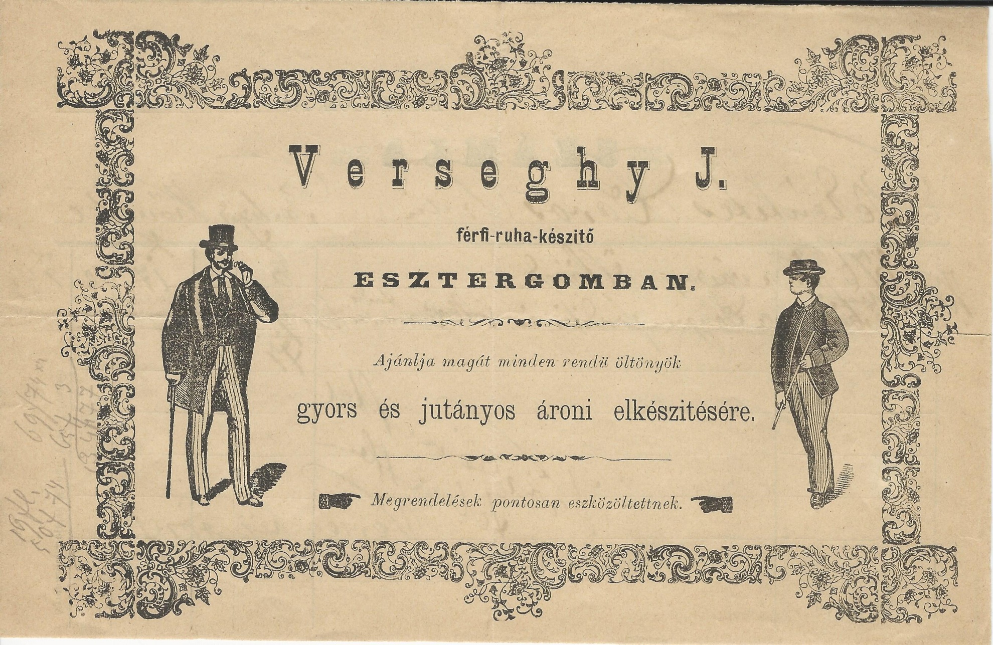 Verseghy számla (Magyar Kereskedelmi és Vendéglátóipari Múzeum CC BY-NC-SA)