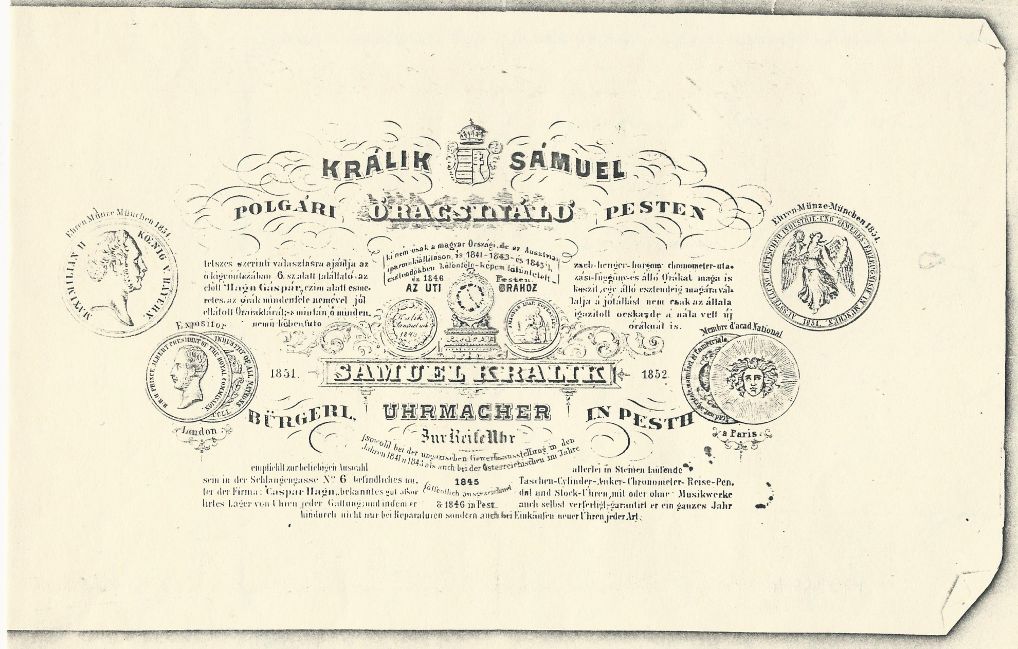 Králik Sámuel számla (Magyar Kereskedelmi és Vendéglátóipari Múzeum CC BY-NC-SA)