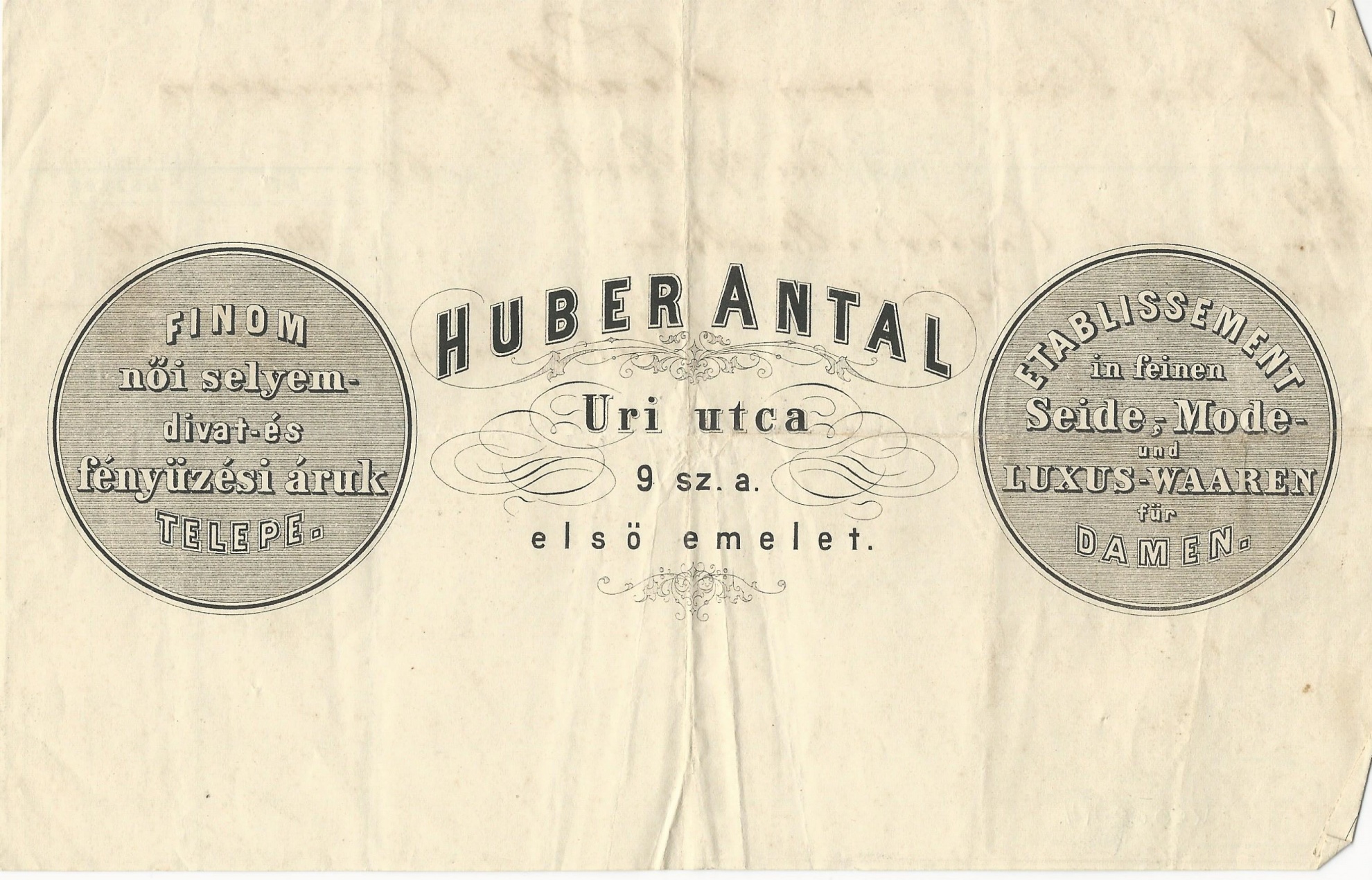 Huber Antal számla (Magyar Kereskedelmi és Vendéglátóipari Múzeum CC BY-NC-SA)