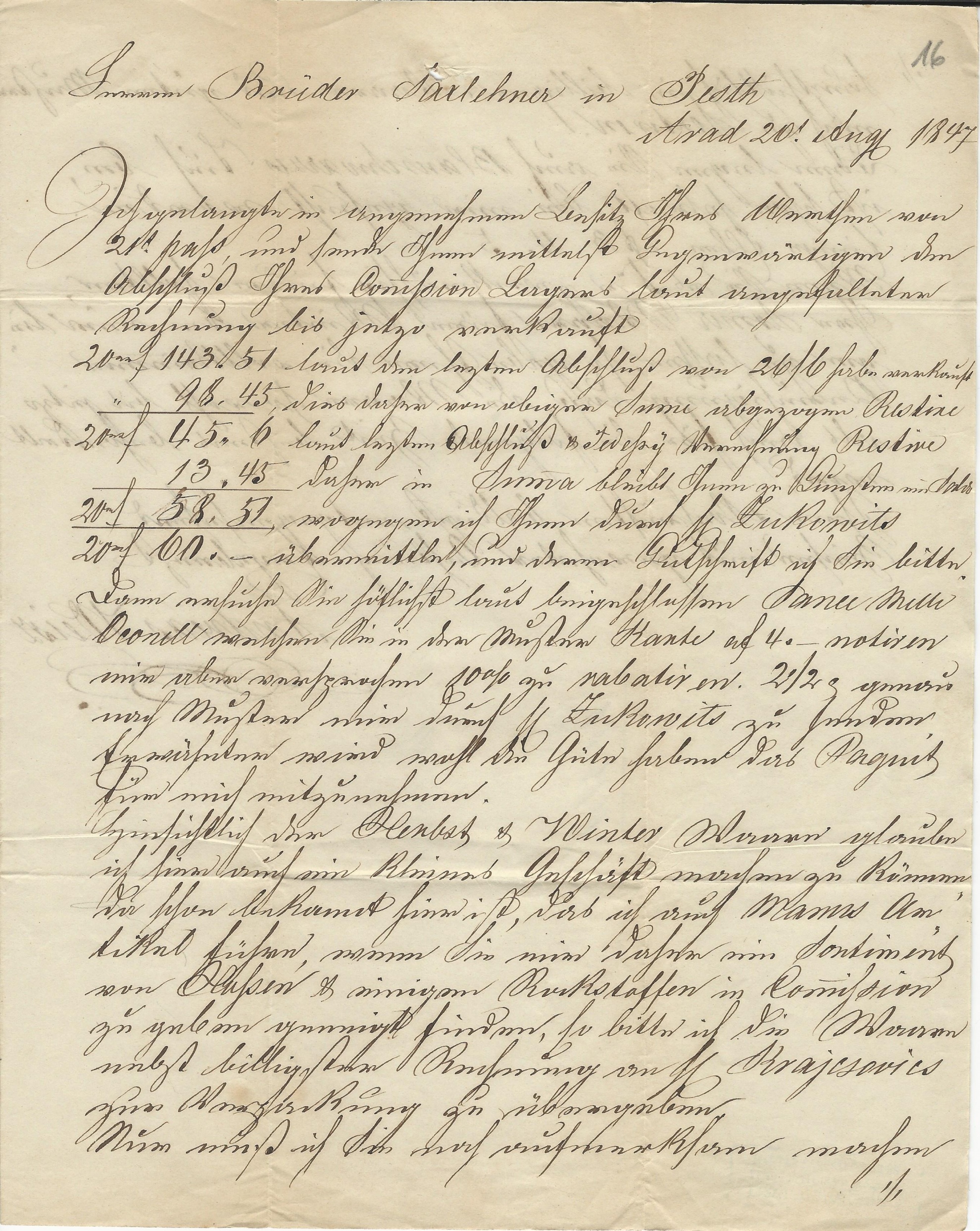 Weisz András levél (Magyar Kereskedelmi és Vendéglátóipari Múzeum CC BY-NC-SA)