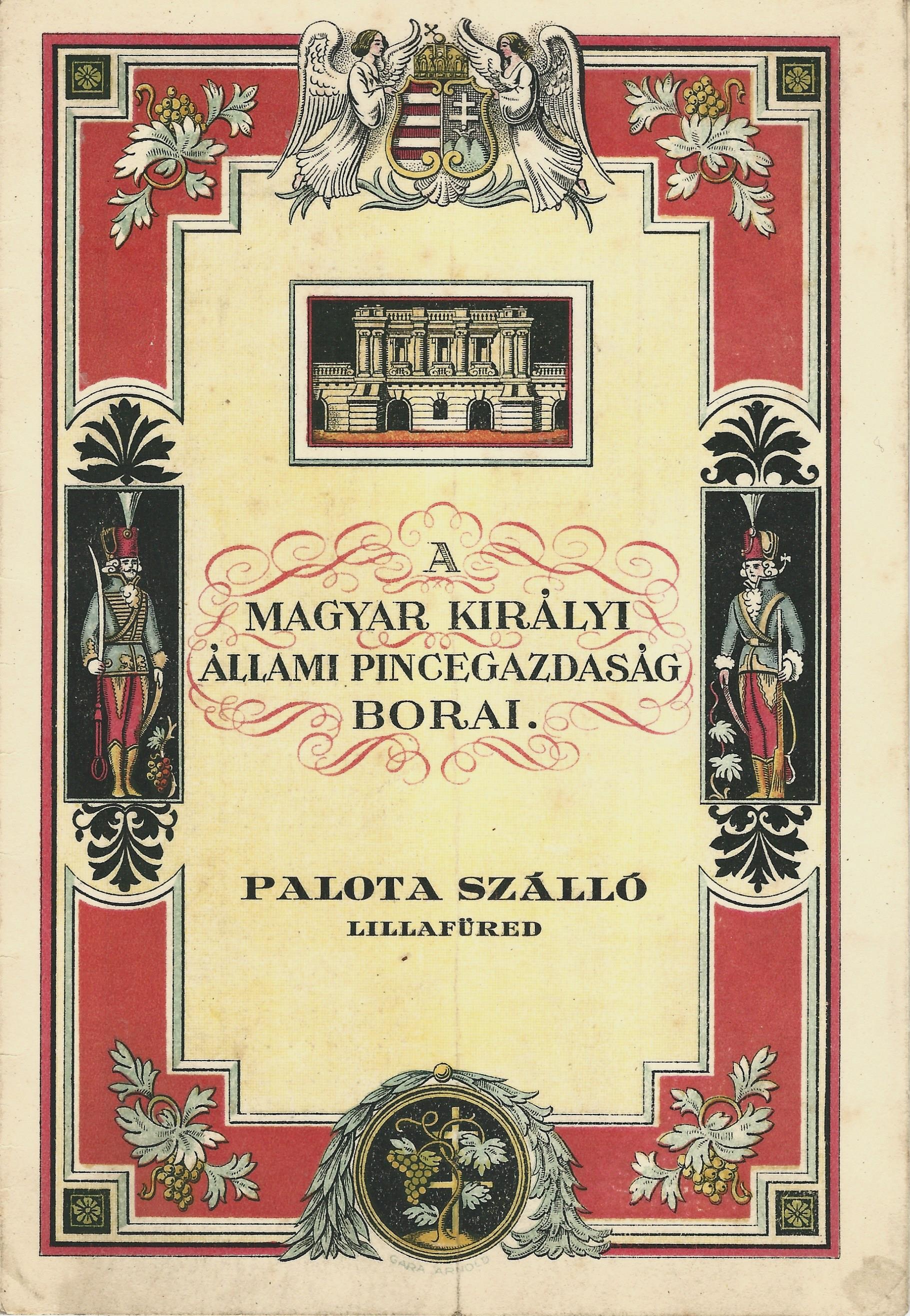 list of bevarages, Hotel Palace Lillafüred (Magyar Kereskedelmi és Vendéglátóipari Múzeum CC BY-NC-SA)